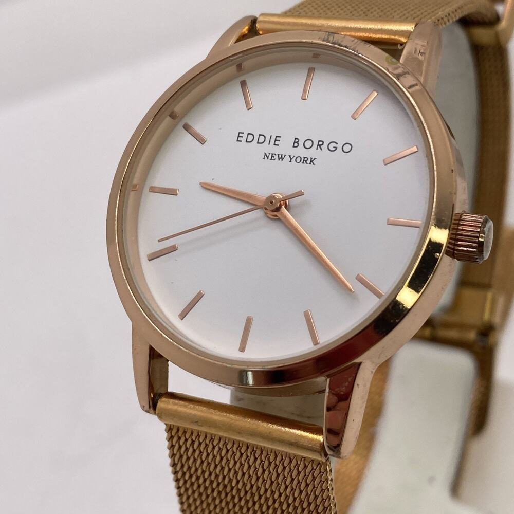 Eddie Borgo Womens Rose Gold Quartz Watch New Battery